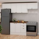 Ver imagem 1 de Cozinha Compacta Iluminata 7 Portas 3 Gavetas 100% MDF Branco/Ébano - Genialflex