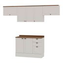 Ver imagem 2 de Cozinha Compacta Iluminata 7 Portas 3 Gavetas 100% MDF Branco/Ébano - Genialflex