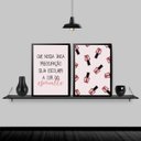 Ver imagem 1 de Kit 2 Quadros Para Salão Frase Esmalte 45x34cm - com vidro:Madeira preta