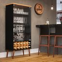 Ver imagem 5 de Cristaleira 2 Portas com Adega Espelhada Seller Patrimar Preto/Cinamomo