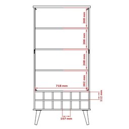 Cristaleira 2 Portas com Adega Espelhada Seller Patrimar Preto/Cinamomo - 7 Cristaleira 2 Portas com Adega Espelhada Seller Patrimar Preto/Cinamomo - 7