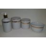 Kit Bebê Higiene Branco com friso Dourado 4 Peças - 3