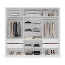 Ver imagem 3 de Guarda-roupa Casal Porto 3 Portas 4 Gavetas com Espelho Branco/cinza - Politorno