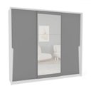 Ver imagem 2 de Guarda-roupa Casal Porto 3 Portas 4 Gavetas com Espelho Branco/cinza - Politorno