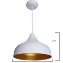 Ver imagem 2 de Lustre Pendente Júpiter Alumínio Branco/Dourado - 29X21 Cm