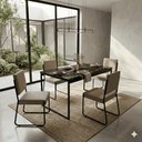 Ver imagem 1 de Conjunto de Jantar Nero Industrial 110x70 cm com Cadeiras Saki Klm Store
