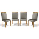Ver imagem 1 de Kit com 4 Cadeiras Aurora Madeira Maciça Estofadas para Mesa de Jantar Veludo Chumbo 109