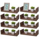 Ver imagem 1 de Kit 8 Prateleiras U 40 X 15cm Nogal Suporte Invisível