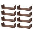 Ver imagem 2 de Kit 8 Prateleiras U 40 X 15cm Nogal Suporte Invisível