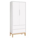 Ver imagem 3 de Quarto de Bebê 2 Portas e Cômoda 6 Gavetas New Classic Branco com Pés Madeira Natural e Colchão Orto