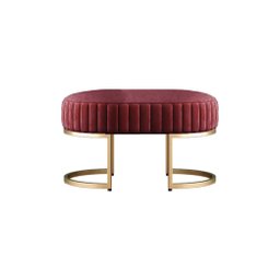 Recamier Puff Glow Veludo Bordo 75 Cm - Zahav Estofados - 1