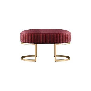 Recamier Puff Glow Veludo Bordo 75 Cm - Zahav Estofados