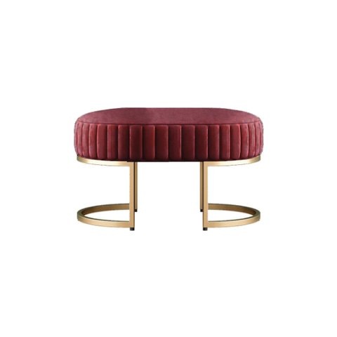 Recamier Puff Glow Veludo Bordo 75 Cm - Zahav Estofados