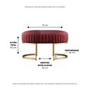 Ver imagem 3 de Recamier Puff Glow Veludo Bordo 75 Cm - Zahav Estofados