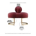 Ver imagem 2 de Recamier Puff Glow Veludo Bordo 75 Cm - Zahav Estofados