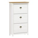 Ver imagem 1 de Sapateira de Madeira 3 Portas 70cm Estilo Americano Lázio F07 Branco/carvalho - Mpozenato