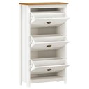 Ver imagem 3 de Sapateira de Madeira 3 Portas 70cm Estilo Americano Lázio F07 Branco/carvalho - Mpozenato
