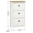 Ver imagem 4 de Sapateira de Madeira 3 Portas 70cm Estilo Americano Lázio F07 Branco/carvalho - Mpozenato