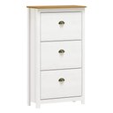 Ver imagem 2 de Sapateira de Madeira 3 Portas 70cm Estilo Americano Lázio F07 Branco/carvalho - Mpozenato