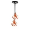 Lustre Pendente Aramado Duplo Mini Diamante Pirâmide Laranja - 1