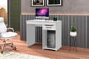 Ver imagem 1 de Mesa / Escrivaninha Qu para Estudo com Espaço para C`pu 1 Gaveta Cor Branco Rm