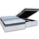 Ver imagem 1 de Cama Box Baú Queen: Colchão Molas Castor Bonnel System Class One Face + Base White(158x198)