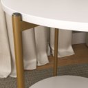 Ver imagem 3 de Mesa de Canto Redonda Centro Sala Perola Gold Luxo 40cm
