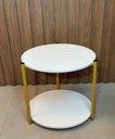 Ver imagem 7 de Mesa de Canto Redonda Centro Sala Perola Gold Luxo 40cm