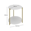 Ver imagem 4 de Mesa de Canto Redonda Centro Sala Perola Gold Luxo 40cm
