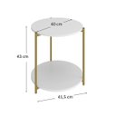 Ver imagem 2 de Mesa de Canto Redonda Centro Sala Perola Gold Luxo 40cm