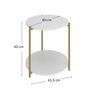 Mesa de Canto Redonda Centro Sala Perola Gold Luxo 40cm - 2