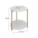 Ver imagem 6 de Mesa de Canto Redonda Centro Sala Perola Gold Luxo 40cm