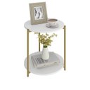Ver imagem 2 de Mesa de Canto Redonda Centro Sala Perola Gold Luxo 40cm