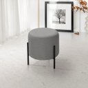Ver imagem 6 de Puff Luxor Decorativo Pés de Ferro Banqueta Moderna Sala - Cinza