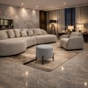 Ver imagem 3 de Puff Luxor Decorativo Pés de Ferro Banqueta Moderna Sala - Cinza