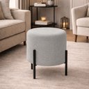 Ver imagem 1 de Puff Luxor Decorativo Pés de Ferro Banqueta Moderna Sala - Cinza