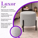Ver imagem 3 de Puff Luxor Decorativo Pés de Ferro Banqueta Moderna Sala - Cinza
