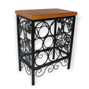 Ver imagem 2 de Adega de Mesa Rústica Ferro e Madeira para 8 Garrafas