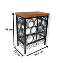 Ver imagem 5 de Adega de Mesa Rústica Ferro e Madeira para 8 Garrafas