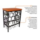 Ver imagem 2 de Adega de Mesa Rústica Ferro e Madeira para 8 Garrafas