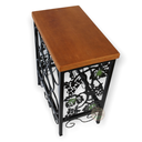 Ver imagem 3 de Adega de Mesa Rústica Ferro e Madeira para 8 Garrafas