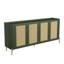 Ver imagem 1 de Aparador Buffet Porta Sextavada 180cm Pés Metal 100% Mdf Cor:musgo com Dourado