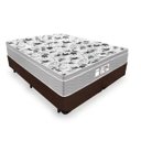 Ver imagem 1 de Cama Box Casal Bipartido Tecido Sintético Marrom com Colchão de Molas Ensacadas - Probel Evolution