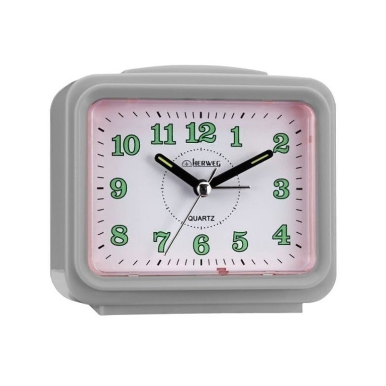Despertador Herweg Quadrado Quartz Prata Metálico 2588-070 Despertador Herweg Quadrado Quartz Prata Metálico 2588-070