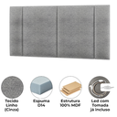 Ver imagem 5 de Cabeceira Modulada Casal 140 Cm com Led Linho Cinza Milani Store
