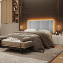 Ver imagem 7 de Cabeceira Modulada Casal 140 Cm com Led Linho Cinza Milani Store
