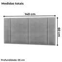 Ver imagem 3 de Cabeceira Modulada Casal 140 Cm com Led Linho Cinza Milani Store