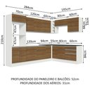 Ver imagem 4 de Armário de Cozinha Completa de Canto 100% MDF 479cm Branco/Rustic Acordes Madesa 03