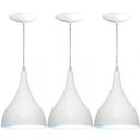Ver imagem 1 de Kit 3 Lustres Pendente Balcão Cozinha Americana Cor Branca