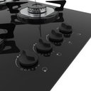 Ver imagem 2 de Cooktop Fogatti À Gás Fgt 4b Vidro Preto Flange Inox